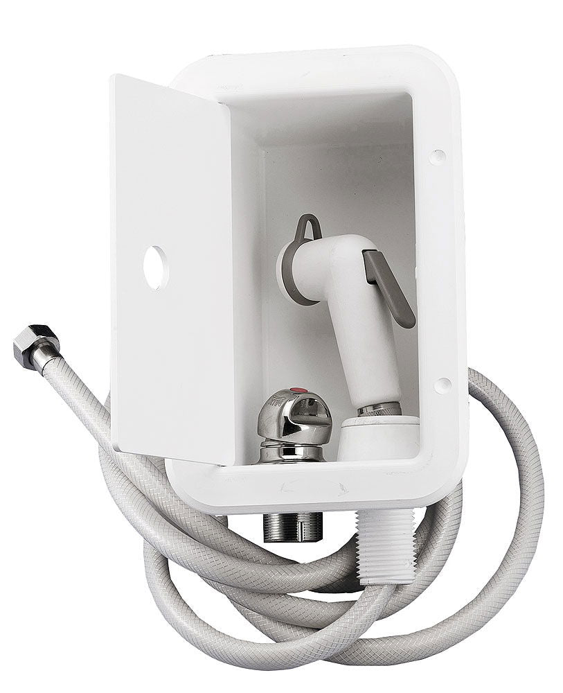 Utvendig dusj innfelt ABS med blandebatteri og slange 2,5 m - Compass forfra