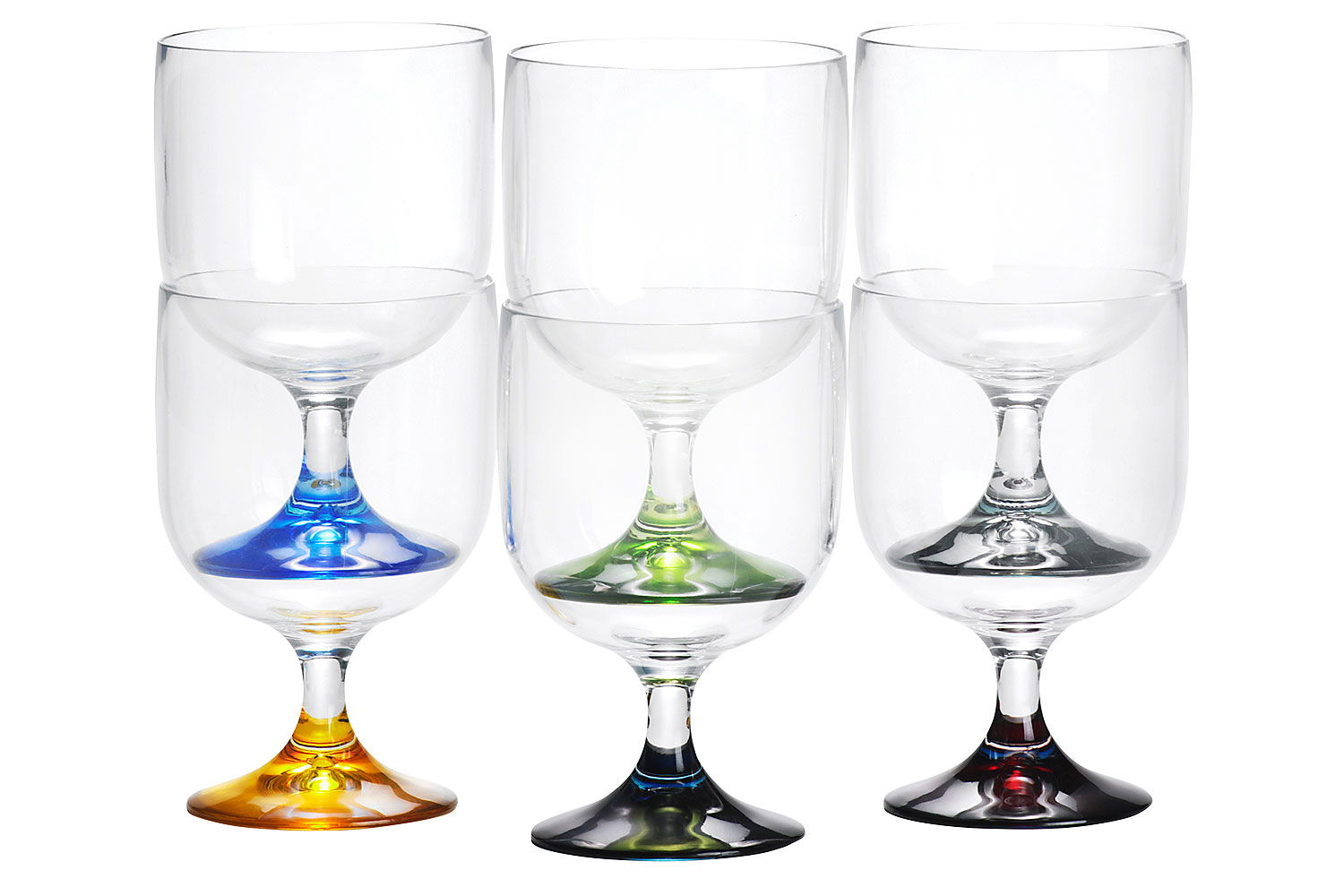 Vann- og vinbeger bruddfast plast 170 ml 6-pakning Marine Business forfra