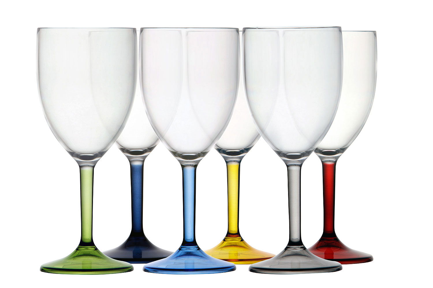 Vann- og vinglass bruddfast plast 21 cm 6-pakning Marine Business forfra