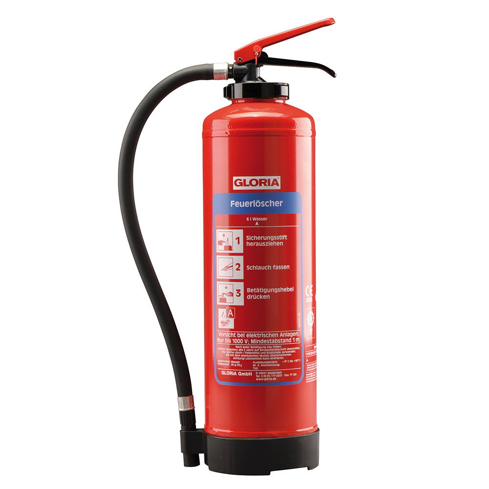 Vannslukker 6 kg 9 liter glassfiberforsterket ventil forfra