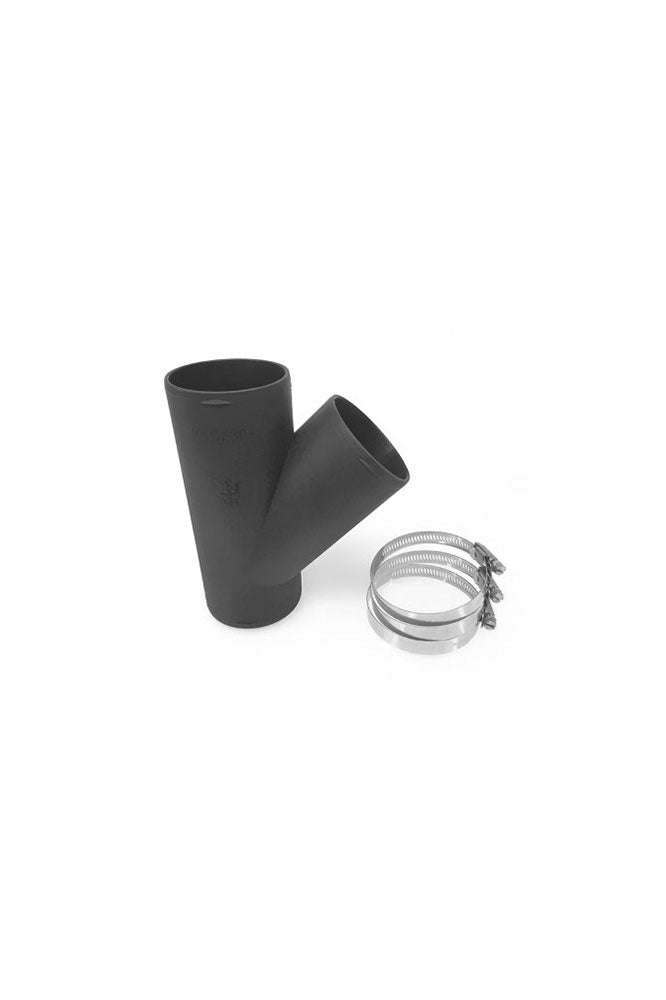 Varmluftfordeler Y-stykke 75 mm for 30D og 40D forfra