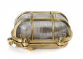 Vegg- og taklampe oval messing 230V E27 vanntett forside
