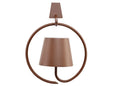Vegglampe POLDINA med brakett oppladbar rustfarge forfra