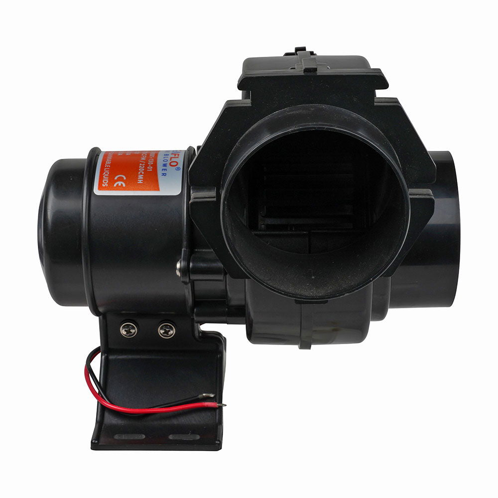 Ventilator 12V 280 m³/h 75 mm ABS - Compass montert