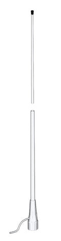 VHF/AIS-antenne 1,5 m hvit glassfiber med PL259 forfra