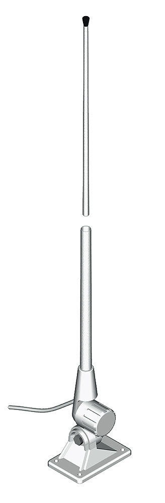 VHF-antenne med antennefot 1,5 m fiberglass PL259, forfra