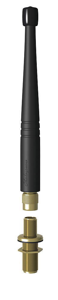 VHF helical antenne 18 cm gummibelagt med gullkontakter - Shakespeare forfra