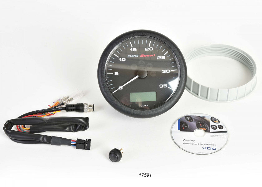 Viewline GPS-speedometer 0-35 kn IP67 12/24V bakside