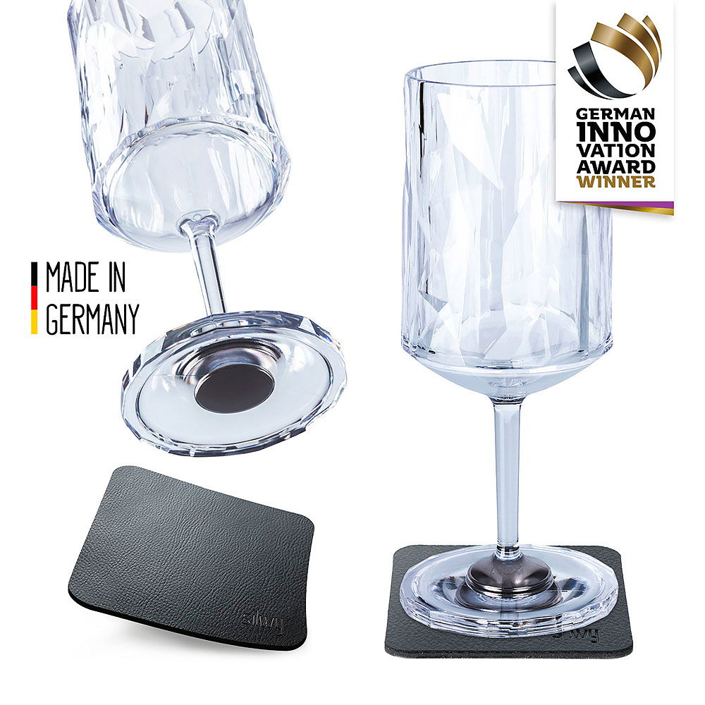 Vinglass med magnet 300 ml 2-pack Silwy forfra