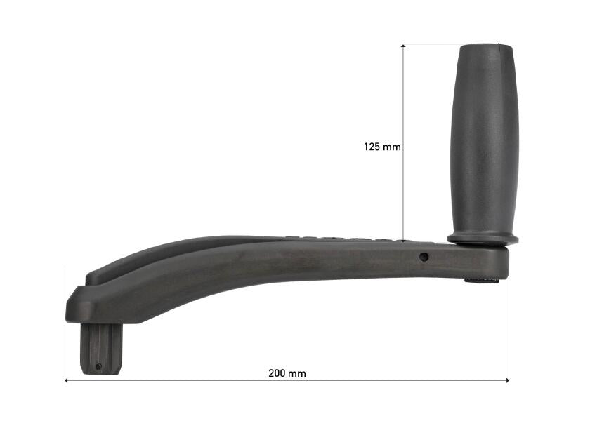 Vinsjhåndtak ONE TOUCH aluminium enhånds standard - Lewmar vinklet side