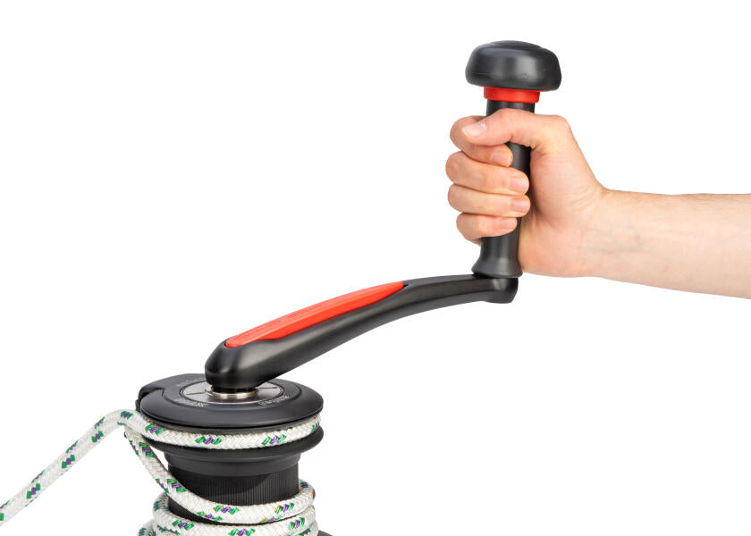 Vinsjhåndtak QUICKLOCK med knott 200 mm aluminium - Ronstan montert på vinsj