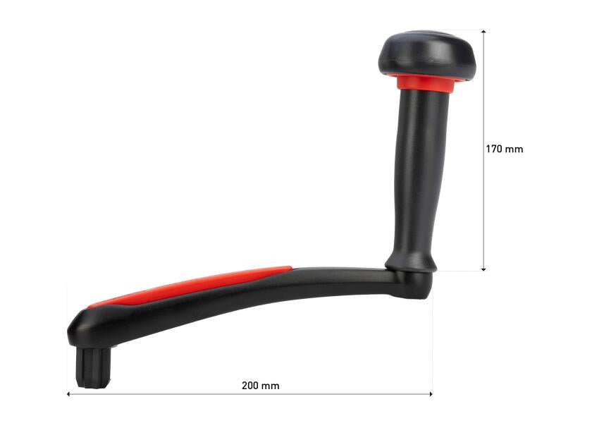 Vinsjhåndtak QUICKLOCK med knott 200 mm aluminium - Ronstan sideprofil