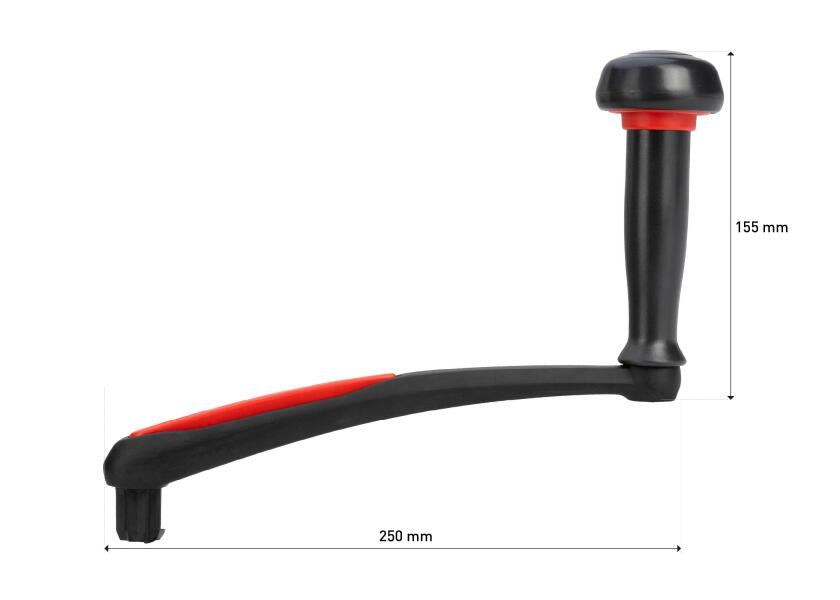 Vinsjhåndtak QUICKLOCK med knott 250 mm aluminium - Ronstan sideprofil