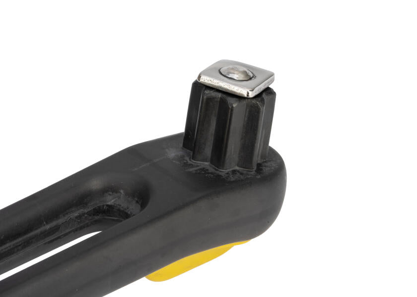 Vinsjhåndtak 255 mm aluminium med teakgrep kulelager bakside