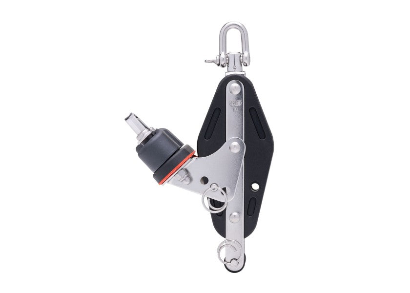 Violinblokk med svivel, cleat og underbøyle 10 mm glidelager 212 kg forfra