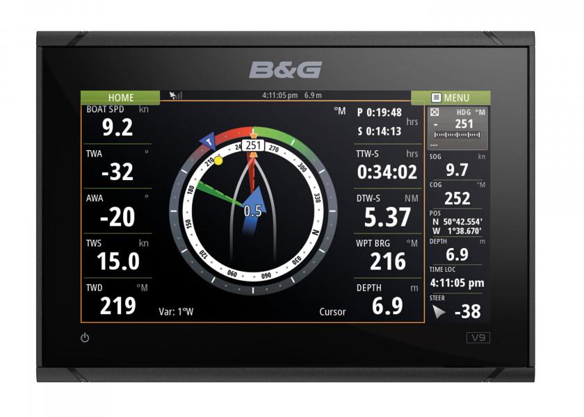 Vulcan 9 FS kartplotter bakside med tilkoblinger