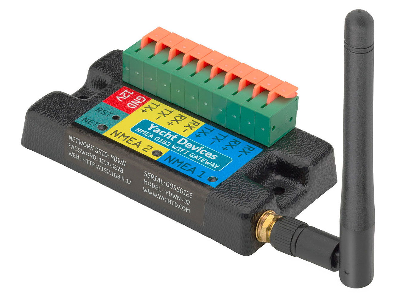 Wi-Fi gateway YDWN-02 NMEA 0183 til WiFi forfra
