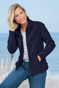 Windbreaker fleecejakke dame vindtett lett 2-veis glidelås Blue Wave forfra