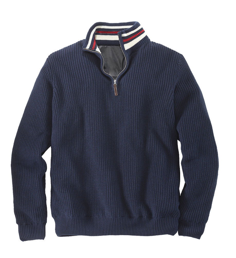 Windbreaker troyer med stripet krage maritim stil forfra