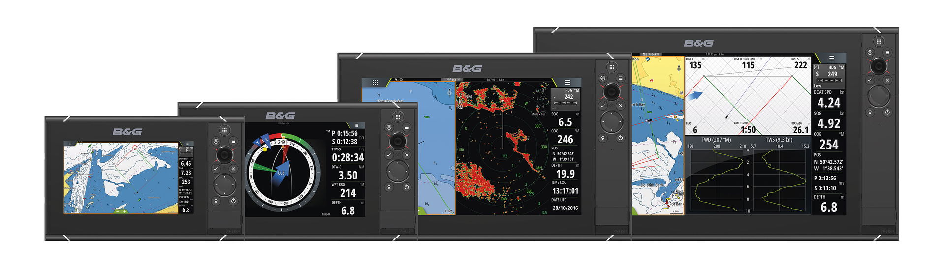 Zeus 3 7 tommer kartplotter touchscreen SolarMAX HD display nærbilde